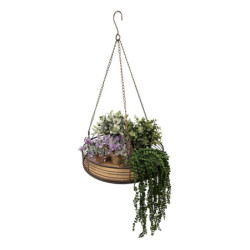 Kovová kulatá závěsná polička na květiny - Ø 41*70 cm