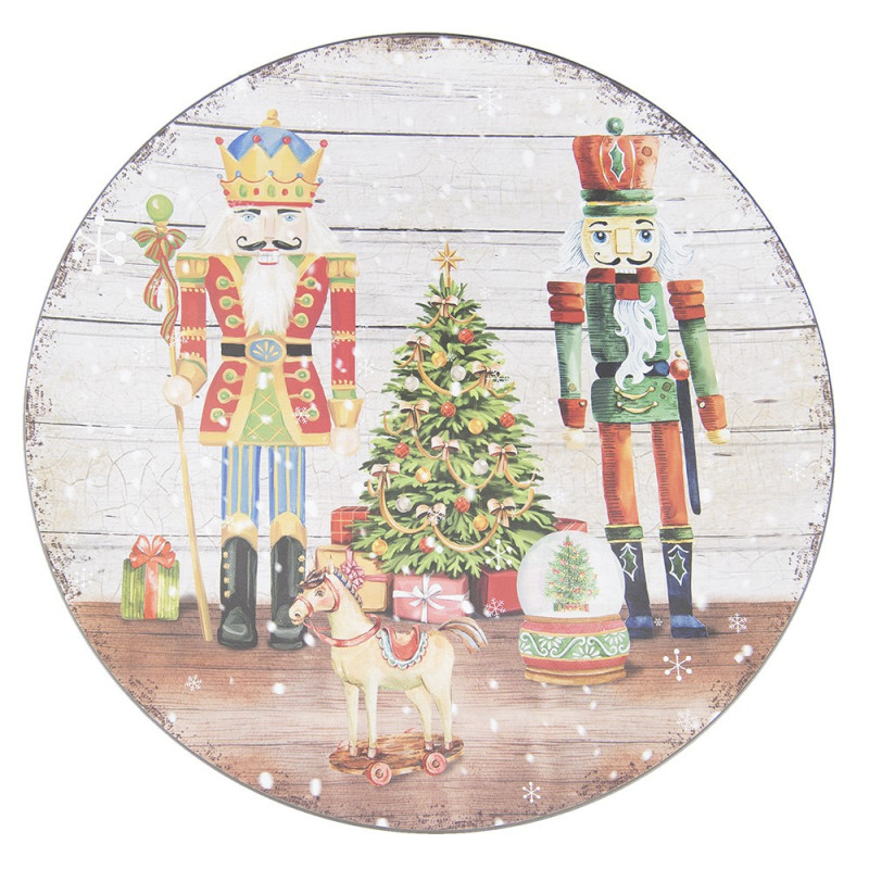 Plastový vánoční kulatý podnos/talíř s Louskáčky - Ø 40*1 cm