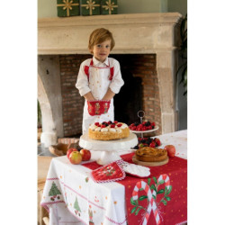 Bavlněný podsedák s volánky a louskáčky Happy Little Christmas - 40*40 cm