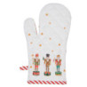 Bílo-červená bavlněná chňapka s louskáčky Happy Little Christmas - 18*30 cm