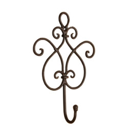 Věšák ornament hnědý - 15*5*22 cm