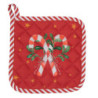 Bílo-červená dětská chňapka s louskáčky Happy Little Christmas - 16*16 cm