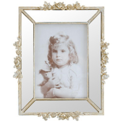 Fotorámeček s růžičkami a zrcátky - 21*3*26 cm / 13*18 cm