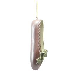 Růžovo-zlatá závěsná dekorace pantoflík s Louskáčkem - 4*3*11 cm