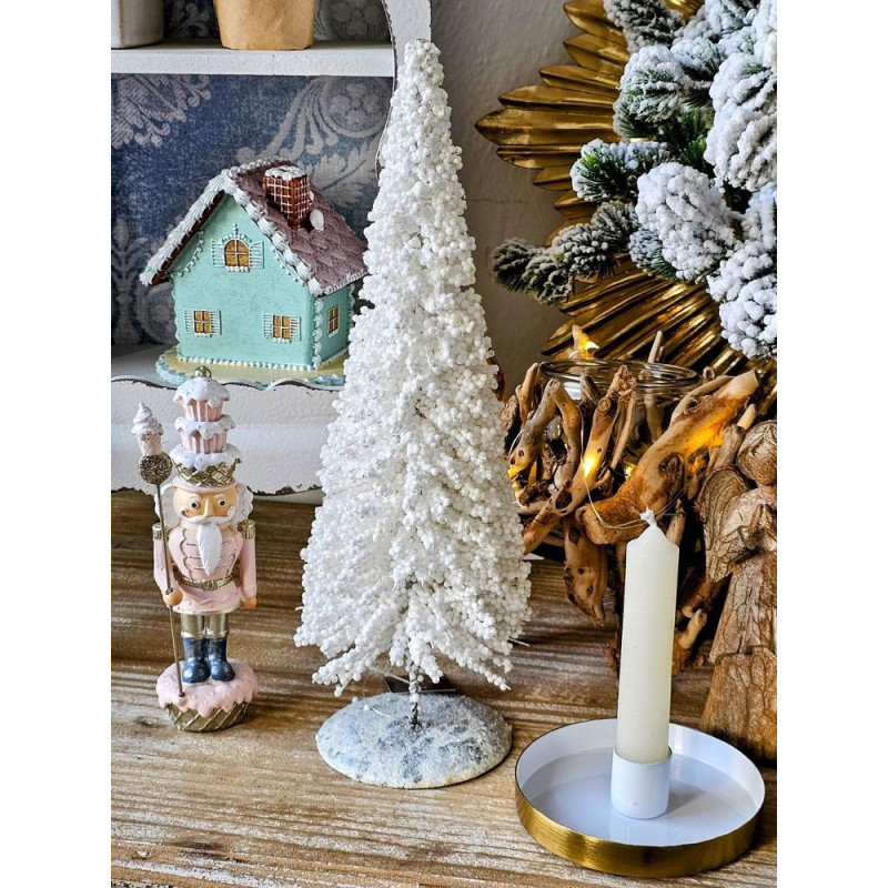 Růžová dekorace socha Louskáček s muffinky - 5*5*16 cm