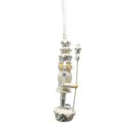 Béžová závěsná dekorace socha Louskáček s muffinky - 3*3*11 cm
