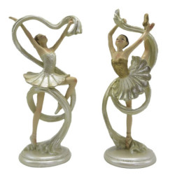 2ks béžová dekorativní socha Ballerina - 9*6*18 cm