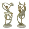 2ks béžová dekorativní socha Ballerina - 9*6*18 cm