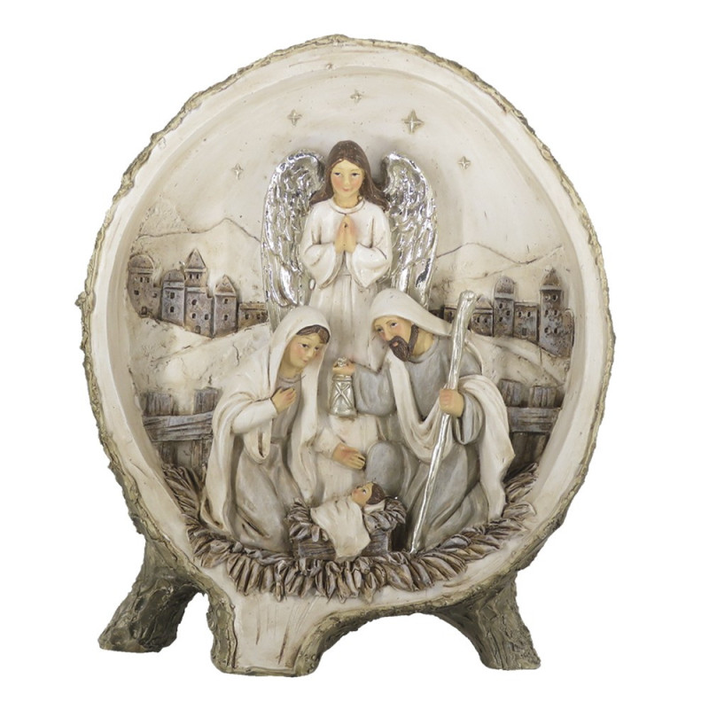 Béžová antik vánoční dekorace Betlém - 15*4*18 cm
