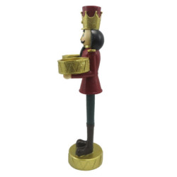 Vánoční dekorace socha Louskáček s podnosy - 12*8*28 cm