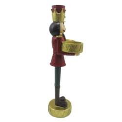 Vánoční dekorace socha Louskáček s podnosy - 12*8*28 cm
