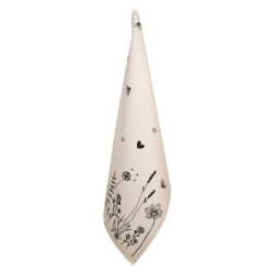 Béžová bavlněná utěrka s květinami Flora And Fauna - 50*70 cm