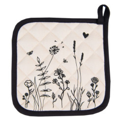 Béžová chňapka - podložka s květinami Flora And Fauna - 20*20 cm