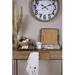 Béžová bavlněná chňapka s květinami Flora And Fauna - 18*30 cm