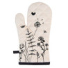 Béžová bavlněná chňapka s květinami Flora And Fauna - 18*30 cm