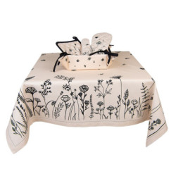 Béžový košík na pečivo s květinami Flora And Fauna - 35*35*8 cm