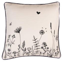 Béžový povlak na polštář s květinami Flora And Fauna -40*40 cm