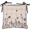 Béžový bavlněný podsedák s květinami Flora And Fauna - 40*40*4 cm