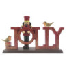 Vánoční dekorace socha Louskáček s nápisem Jolly - 18*4*11 cm