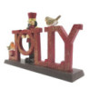 Vánoční dekorace socha Louskáček s nápisem Jolly - 18*4*11 cm