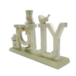 Zlatá vánoční dekorace s Louskáčkem a ptáčky Jolly - 18*4*11 cm