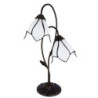 Bílá stolní lampa Tiffany Folwia White - 35*18*61 cm E14/max 2*25W