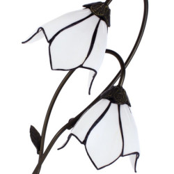 Bílá stolní lampa Tiffany Folwia White - 35*18*61 cm E14/max 2*25W
