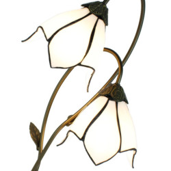 Bílá stolní lampa Tiffany Folwia White - 35*18*61 cm E14/max 2*25W