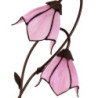Růžová stolní lampa Tiffany Folwia Pink  - 35*18*61 cm E14/max 2*25W