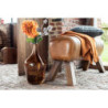 Hnědá kožená lavice v podobě gymnastické Cognac - 128*38*47 cm