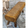 Hnědá kožená lavice v podobě gymnastické Cognac - 128*38*47 cm