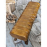 Hnědá kožená lavice v podobě gymnastické Cognac - 128*38*47 cm