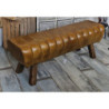 Hnědá kožená lavice v podobě gymnastické Cognac - 128*38*47 cm