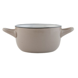 Miska s oušky Enamel Look grey -  16*11*6 cm / 0,3 L