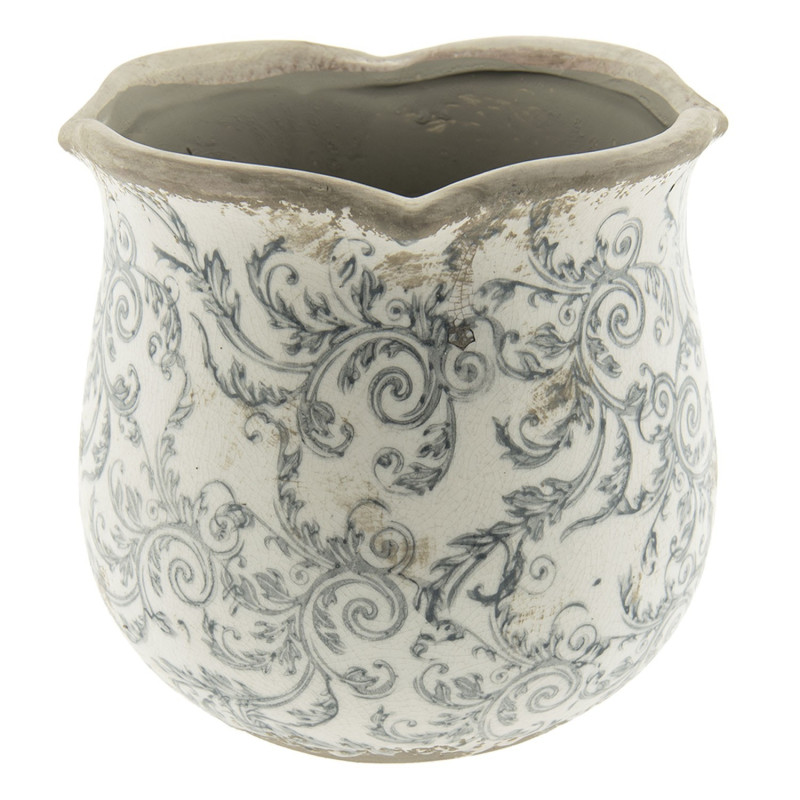 Keramický obal na květináč s ornamenty - Ø 18*17 cm