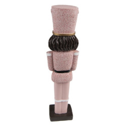 Vánoční dekorace socha Louskáček v růžovém obleku - 5*4*16 cm