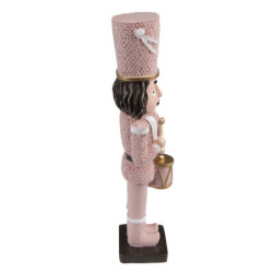 Vánoční dekorace socha Louskáček v růžovém obleku - 5*4*16 cm