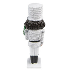 Vánoční dekorace bílý Louskáček se stromkem - 5*3*16 cm