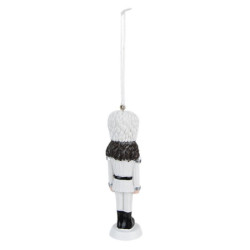 Bílá vánoční závěsná ozdoba Louskáček  - 4*3*13 cm