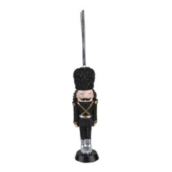 Černá antik vánoční závěsná dekorace soška Louskáček - 4*3*13 cm