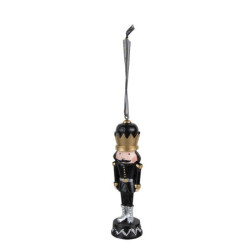 Závěsná dekorace Louskáček v černém obleku - 3*3*12 cm