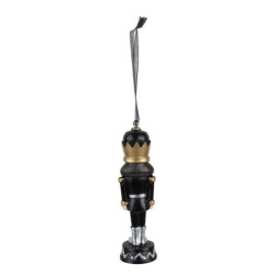 Závěsná dekorace Louskáček v černém obleku - 3*3*12 cm
