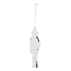 Bílá antik vánoční závěsná dekorace soška Louskáček s hůlkou - 4*2*15 cm