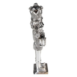 Stříbrná vánoční dekorace Louskáček s dárky  - 5*4*16 cm