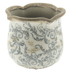 Keramický obal na květináč s ornamenty - Ø 15*14 cm
