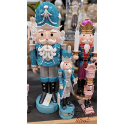 Růžová dekorace Louskáček s houpacím koníkem nad hlavou - 6*5*23 cm