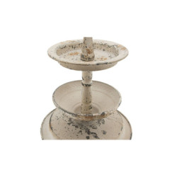 Krémový vintage kovový etažér s patinou -   	Ø 22*34 cm