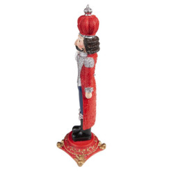 Dekorace Louskáček v červeném obleku - 8*8*24 cm