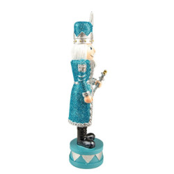 Dekorace Louskáček v modrém třpytivém obleku - 8*8*30 cm