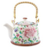 Porcelánová konvička se sítkem a květy - 18*14*12 cm / 0,7L